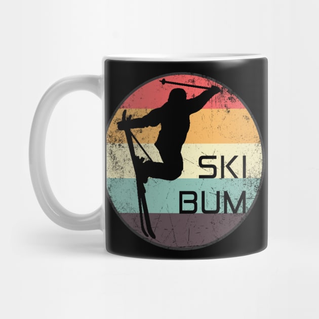 Classic Ski Bum | Skier Tail Grab Silhouette by jpmariano